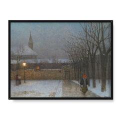 Jakub Schikaneder Zimowy wieczór w Pradze 40×30