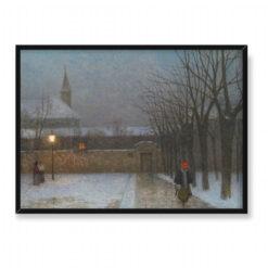 Jakub Schikaneder Zimowy wieczór w Pradze 70×50