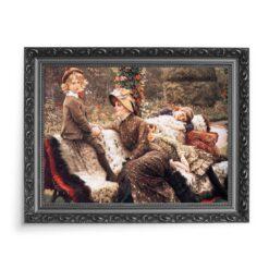 James Tissot Ławka w ogrodzie 70×50