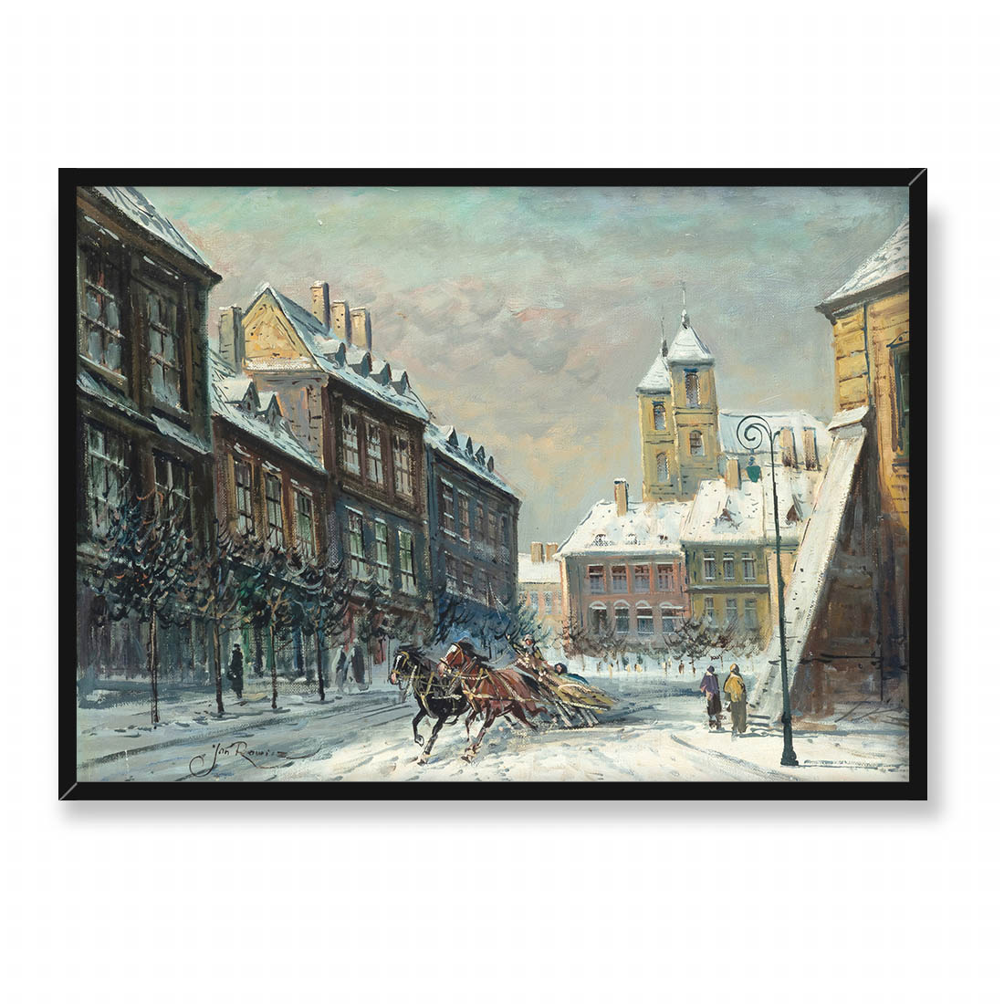 Jan Rawicz Zimowy widok miejski 70x50