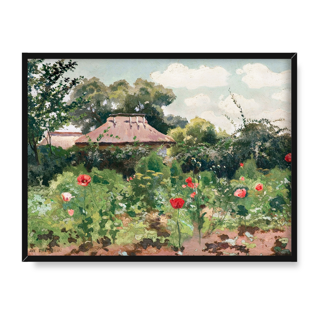 Jan Stanisławski Maki w ogrodzie 30x40