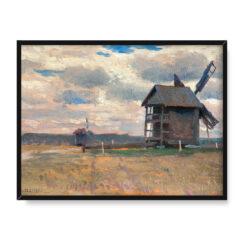 Jan Stanisławski Pejzaż z wiatrakami 30×40