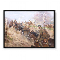 Jerzy Kossak Działon artylerii zajeżdża na pozycję 70×50