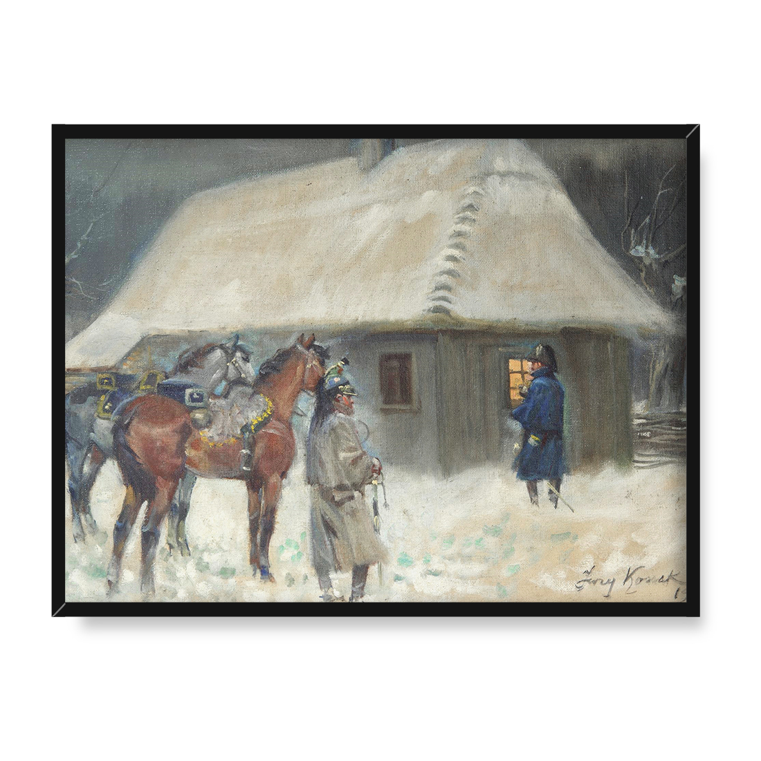 Jerzy Kossak Kawaleria. 30x40