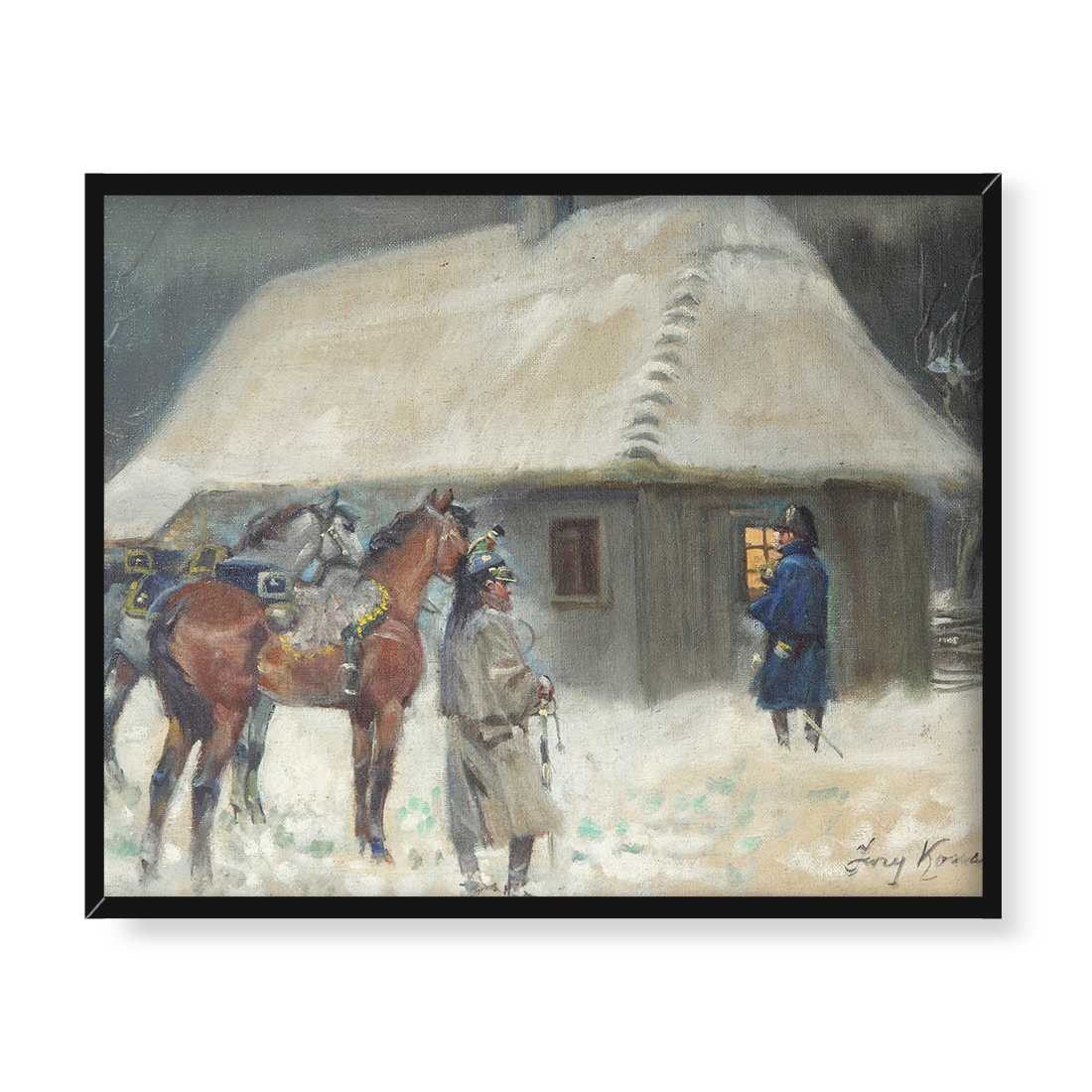 Jerzy Kossak Kawaleria. 50x40