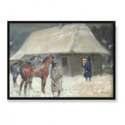 Jerzy Kossak Kawaleria. 70×50