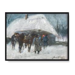 Jerzy Kossak Kirasjerzy przed chatą 30×40