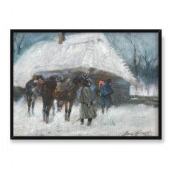 Jerzy Kossak Kirasjerzy przed chatą 70×50