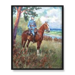 Jerzy Kossak Marszałek Józef Piłsudski na kasztance 40×50