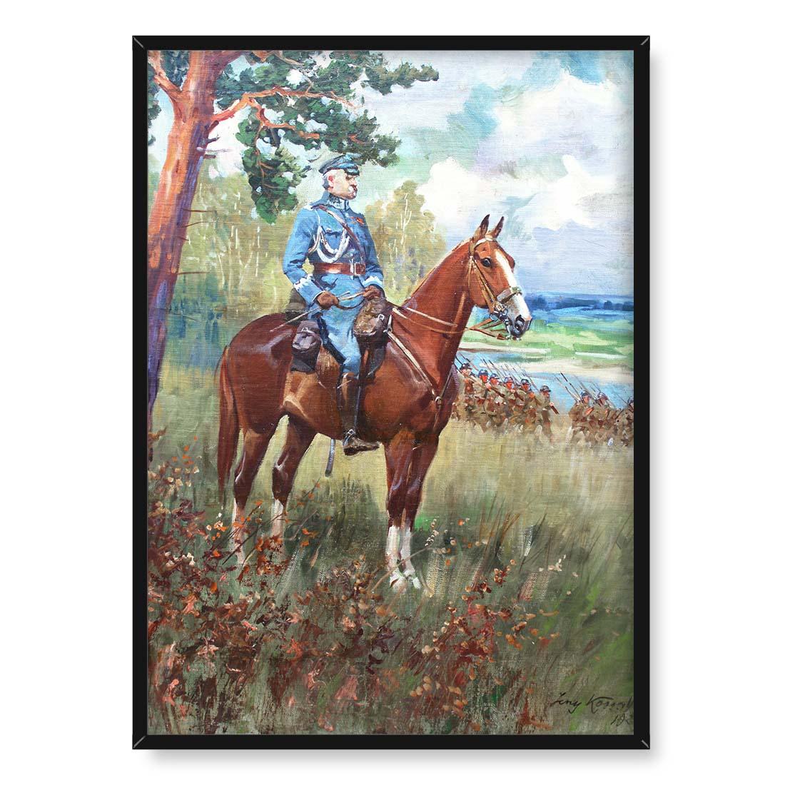 Jerzy Kossak Marszałek Józef Piłsudski na kasztance 50x70
