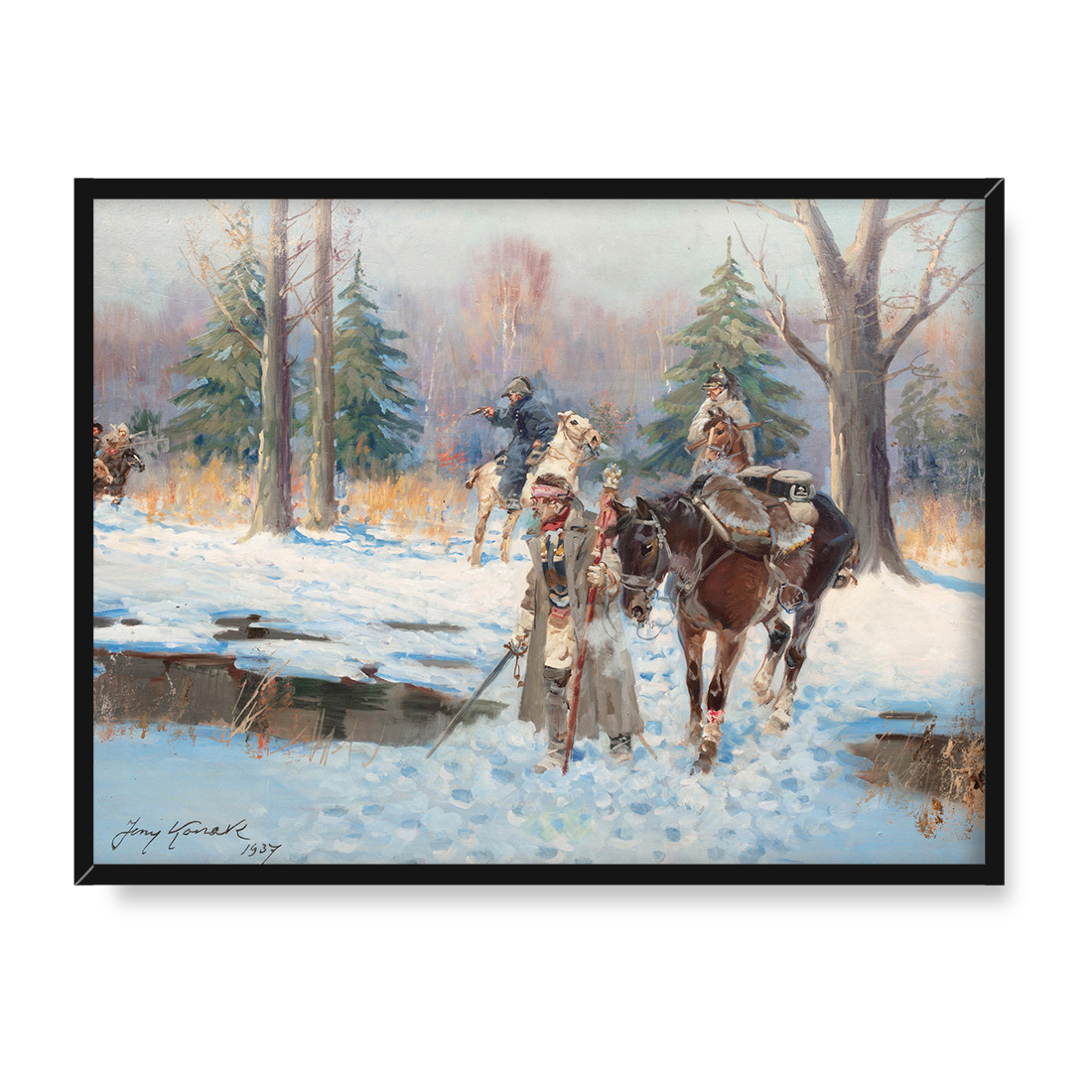 Jerzy Kossak Napad 30x40