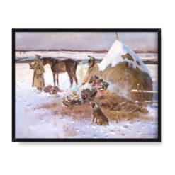 Jerzy Kossak Odpoczynek przy ognisku 30×40