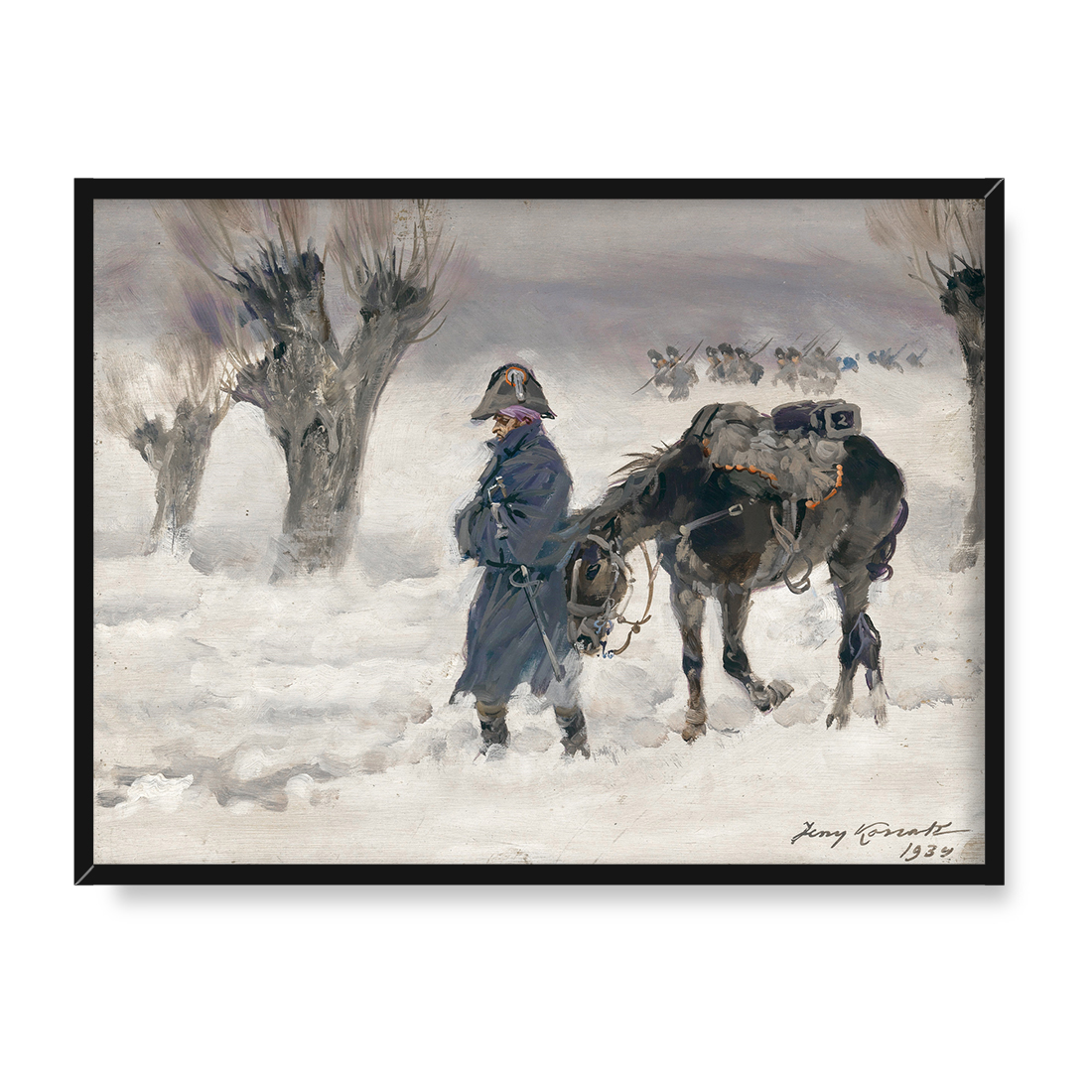 Jerzy Kossak Odwrot podczas kampanii napoleonskiej 30x40