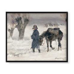 Jerzy Kossak Odwrot podczas kampanii napoleonskiej 50×40