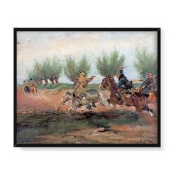 Jerzy Kossak Pogoń za bolszewikami 50×40