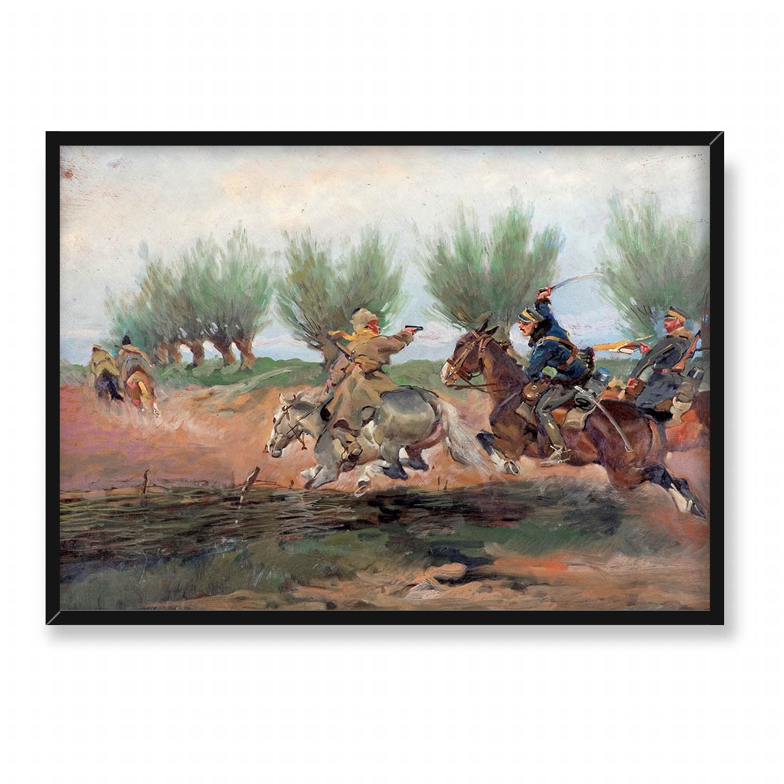 Jerzy Kossak Pogoń za bolszewikami 70x50