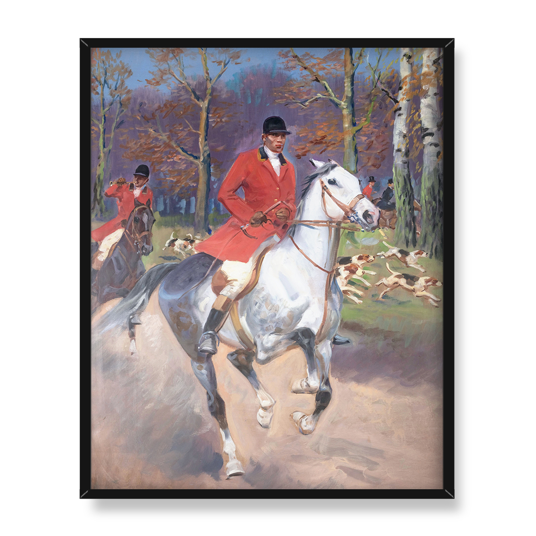 Jerzy Kossak Polowanie par force 2 40x50 w RAMIE