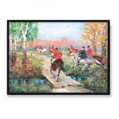 Jerzy Kossak Polowanie par force 70×50