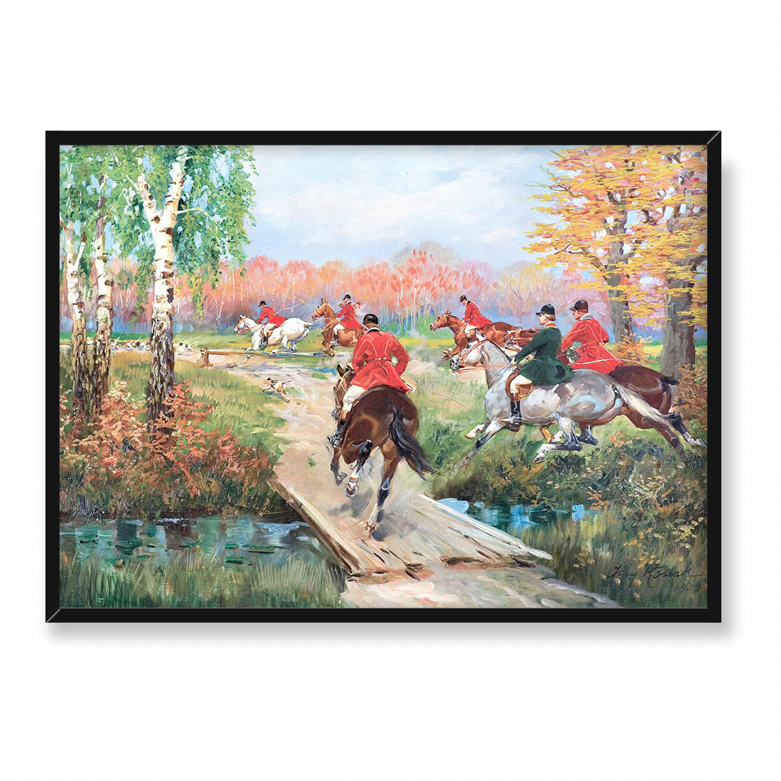 Jerzy Kossak Polowanie par force 70x50