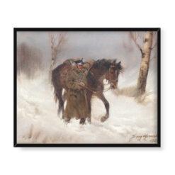 Jerzy Kossak Powrót zimą 50×40