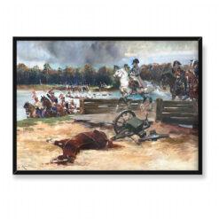 Jerzy Kossak Przeprawa przez Wilię 70×50