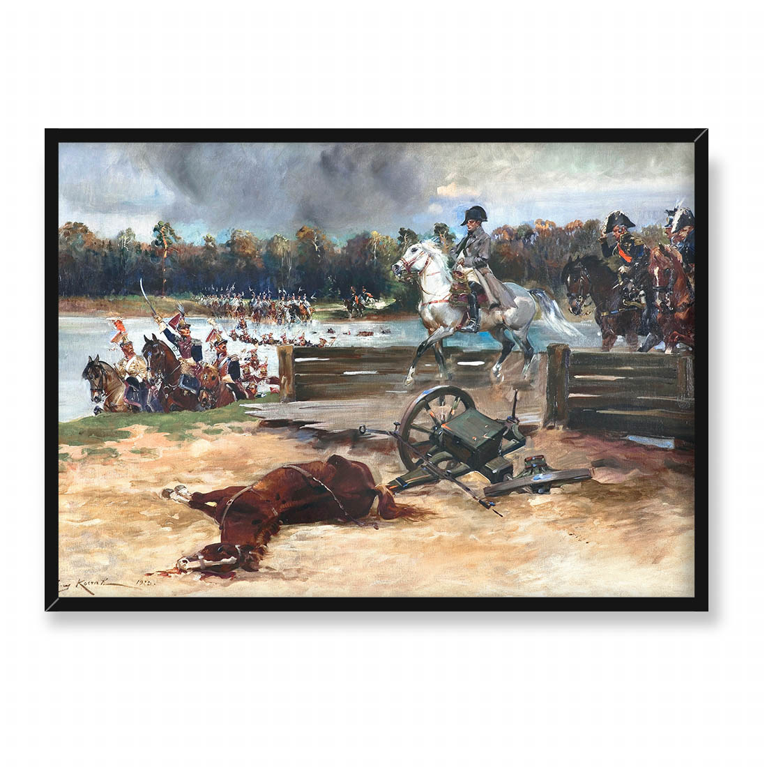 Jerzy Kossak Przeprawa przez Wilię 70x50