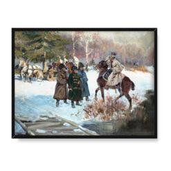 Jerzy Kossak Rotmistrz Wąsowicz składający raport 30×40