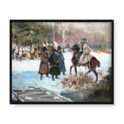 Jerzy Kossak Rotmistrz Wąsowicz składający raport 50×40