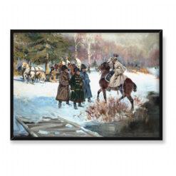 Jerzy Kossak Rotmistrz Wąsowicz składający raport 70×50