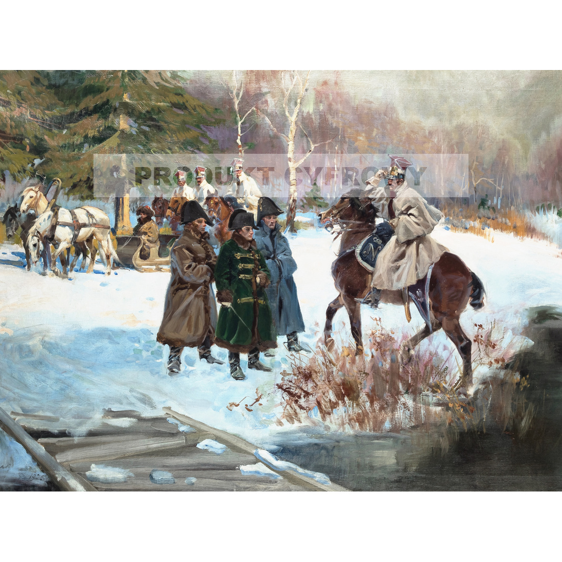 Jerzy Kossak Rotmistrz Wąsowicz składający raport — produkt cyfrowy do pobrania