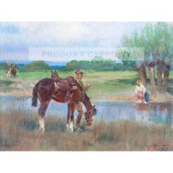 Jerzy Kossak Spotkanie nad rzeką 2 — produkt cyfrowy do pobrania