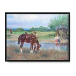 Jerzy Kossak Spotkanie nad rzeką 2 30×40