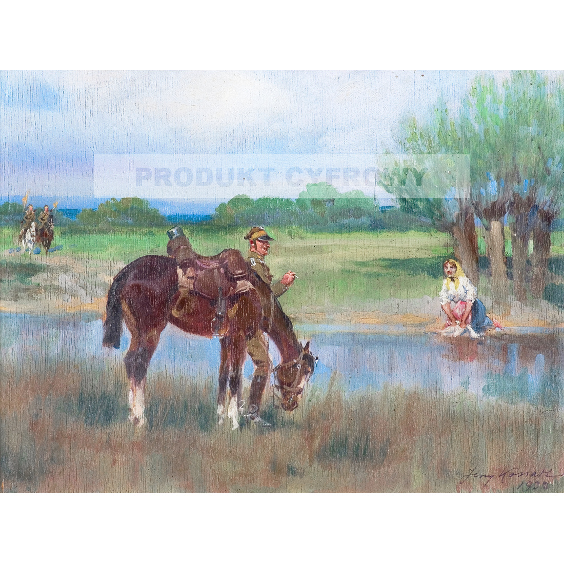 Jerzy Kossak Spotkanie nad rzeką 2 — produkt cyfrowy do pobrania