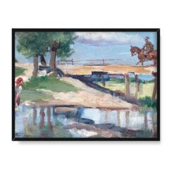 Jerzy Kossak Spotkanie nad rzeką 30×40