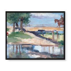 Jerzy Kossak Spotkanie nad rzeką 50×40