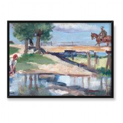 Jerzy Kossak Spotkanie nad rzeką 70×50