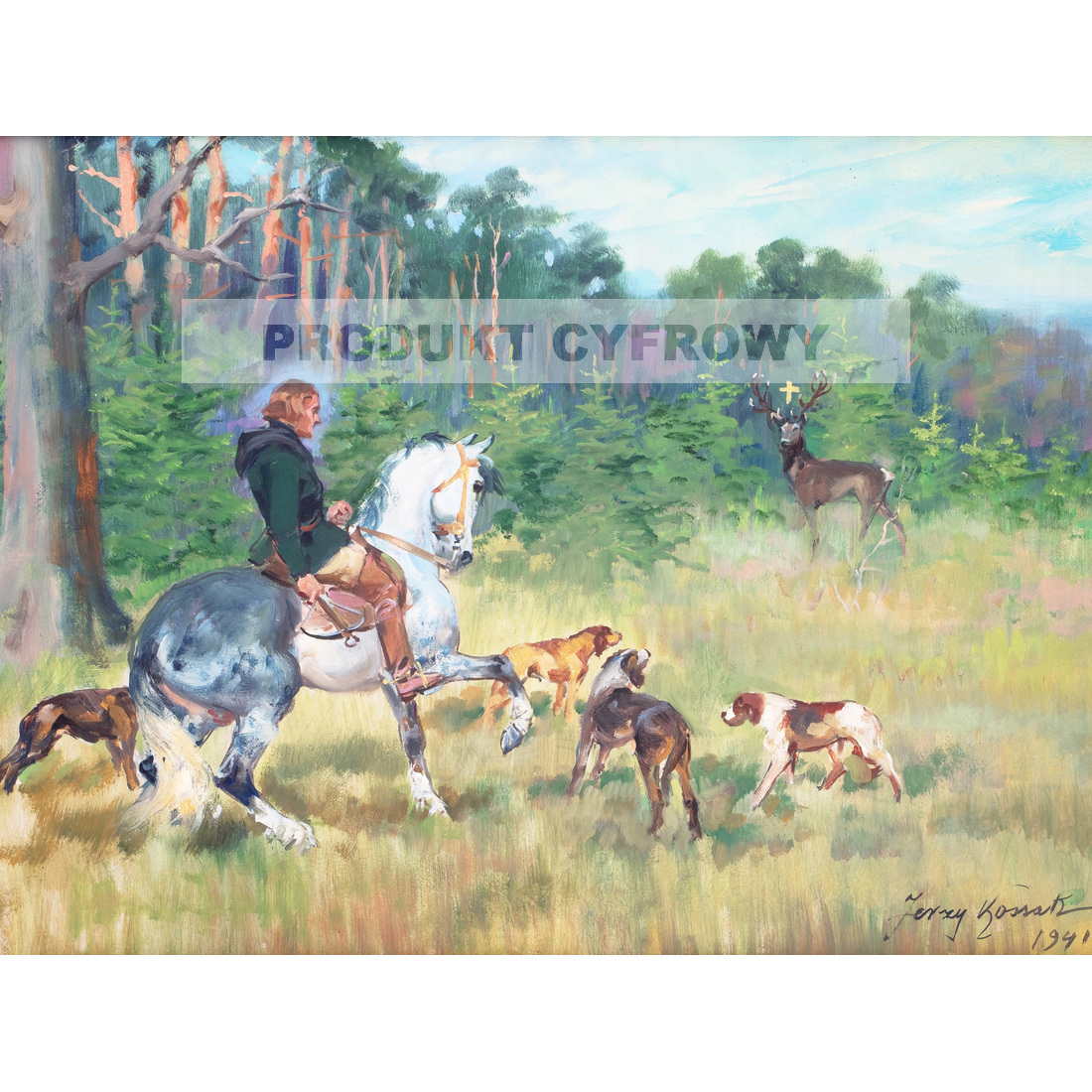 Jerzy Kossak Święty Hubert — produkt cyfrowy do pobrania