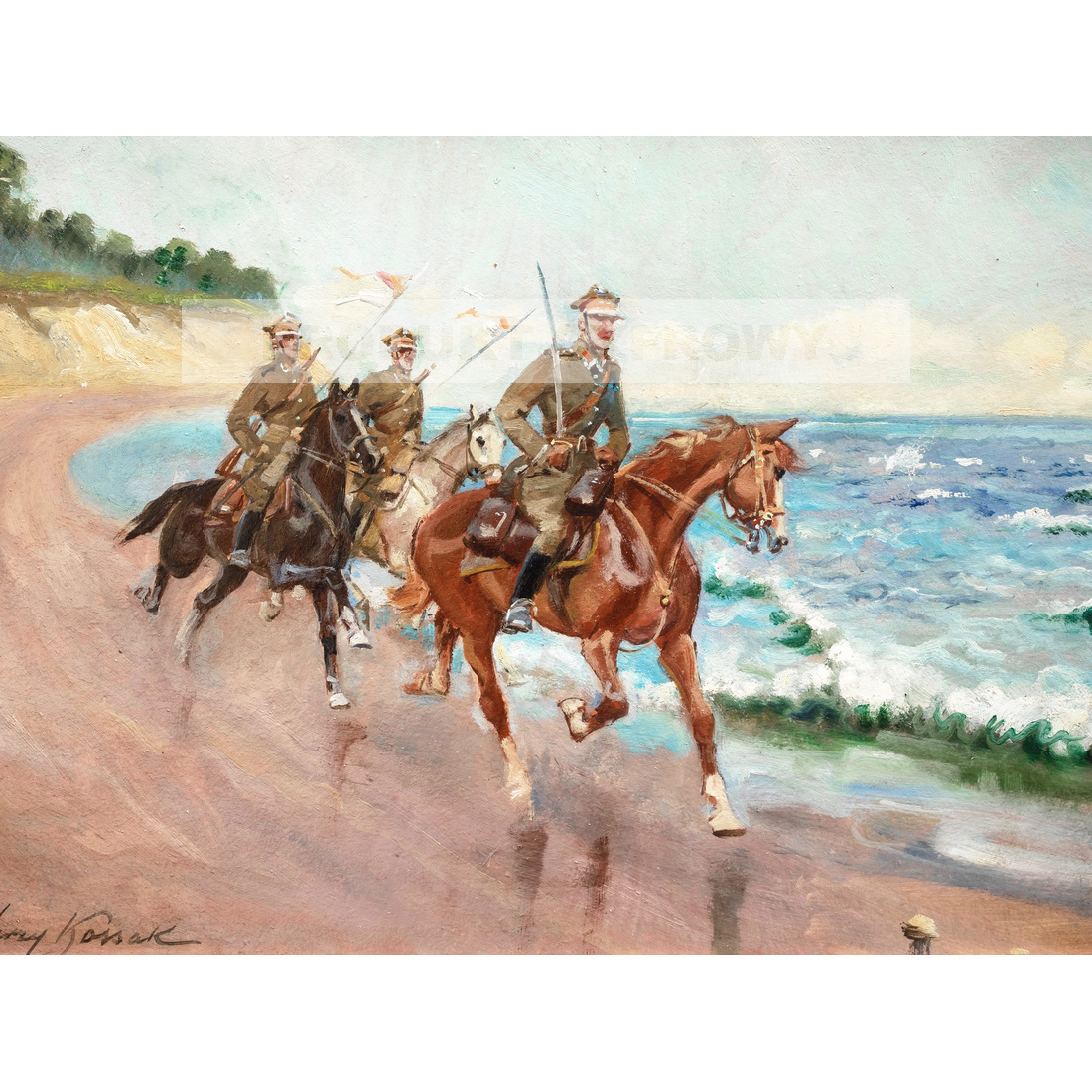Jerzy Kossak Ułani nad brzegiem morza — produkt cyfrowy do pobrania