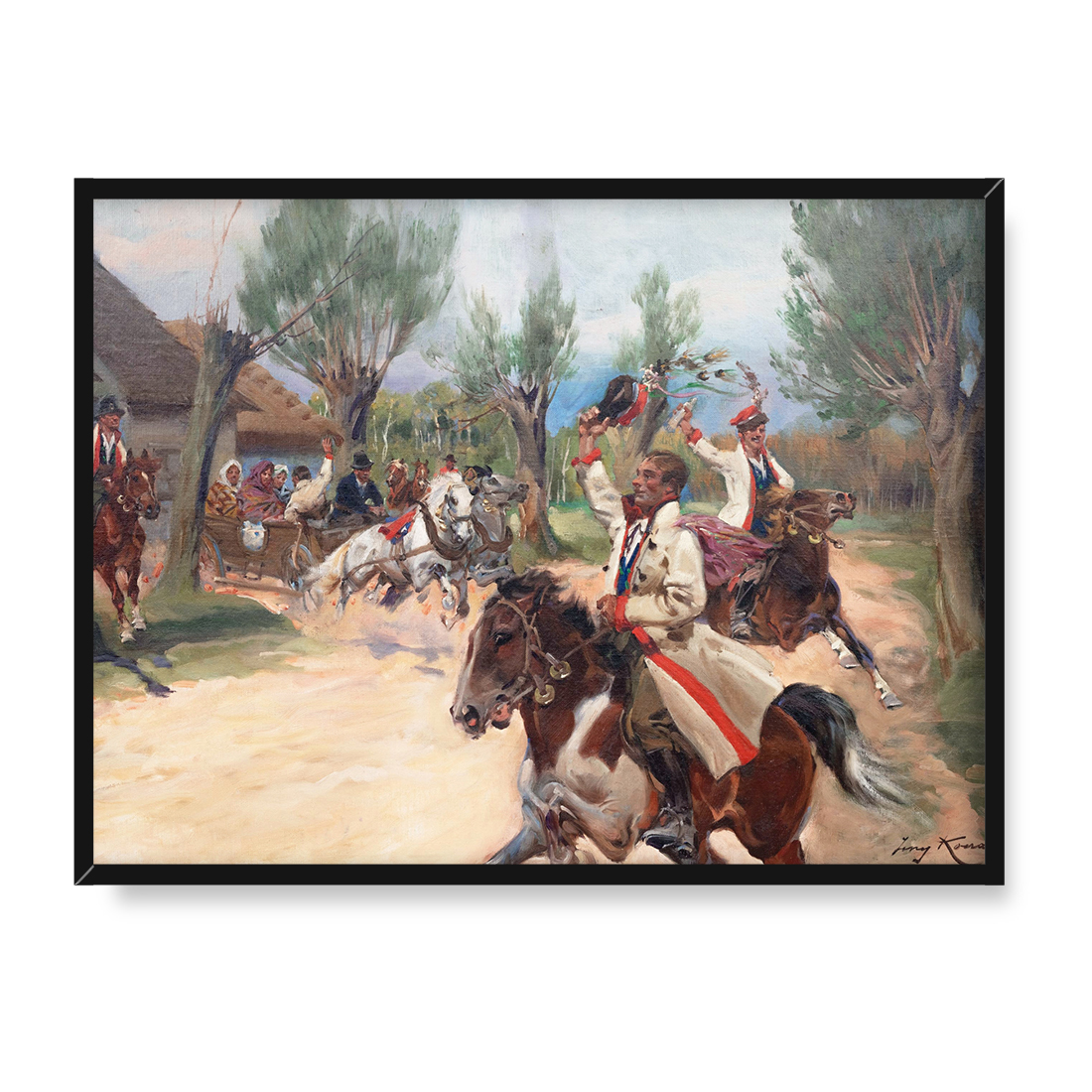 Jerzy Kossak Wesele krakowskie 30x40 w RAMIE
