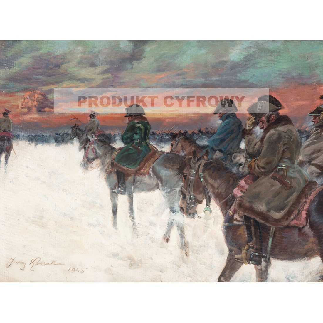 Jerzy Kossak Wizja Napoleona w odwrocie spod Moskwy — produkt cyfrowy do pobrania