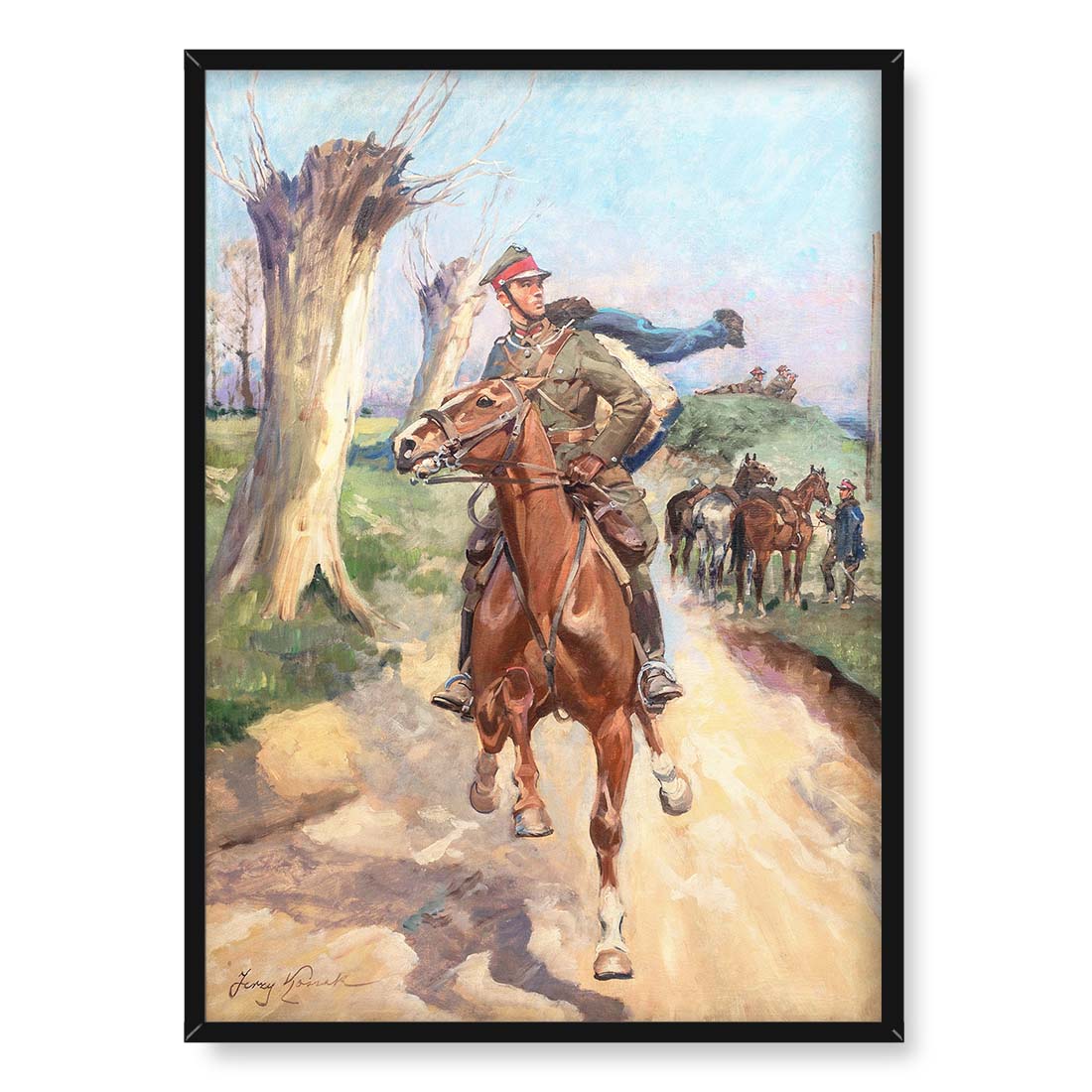 Jerzy Kossak Zwiad ułański 50x70