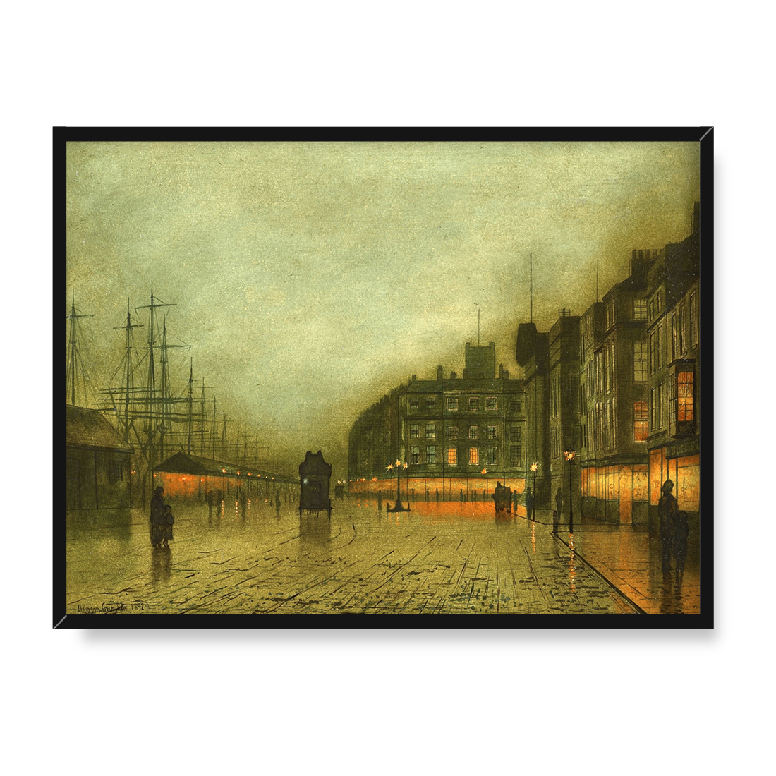 John Grimshaw Doki w Liverpoolu 30x40 w RAMIE