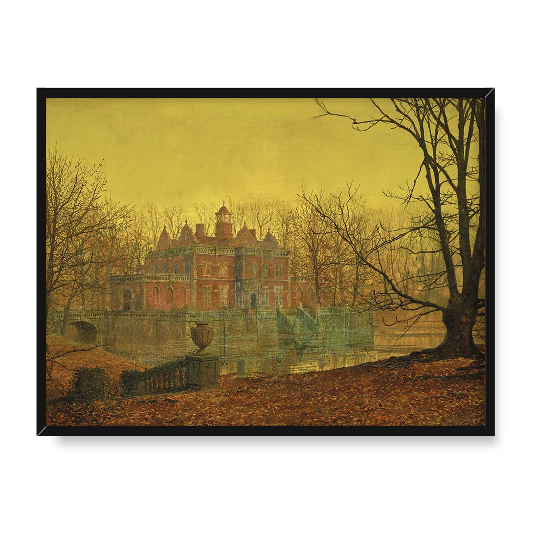 John Grimshaw Dom w Yorkshire otoczony fosą 30x40