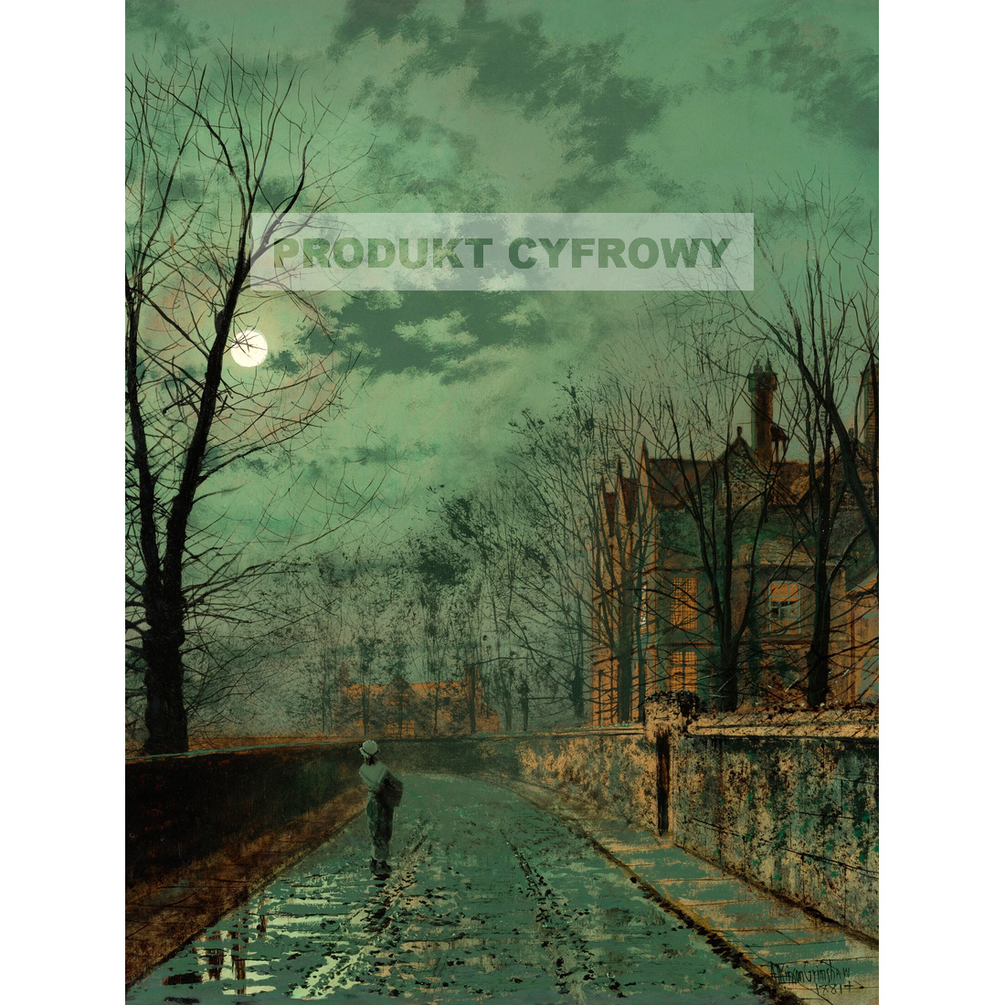 John Grimshaw Droga w pobliżu Chester — produkt cyfrowy do pobrania