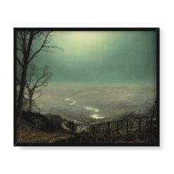 John Grimshaw Księżycowa noc w Wharfedale 50×40