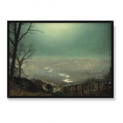 John Grimshaw Księżycowa noc w Wharfedale 70×50