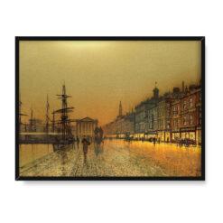 John Grimshaw Port w Greenock nocą 30×40
