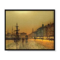 John Grimshaw Port w Greenock nocą 50×40