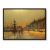 John Grimshaw Port w Greenock nocą 70×50
