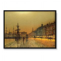 John Grimshaw Port w Greenock nocą 70×50
